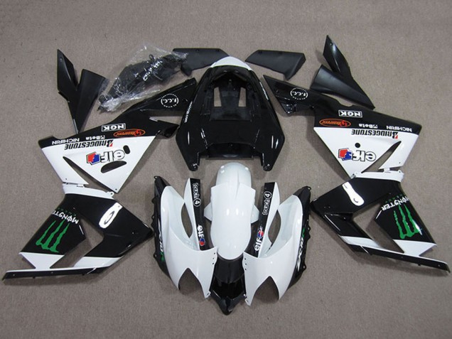 2004-2005 Black White Monster Kawasaki ZX10R Motorcycle Fairings UK