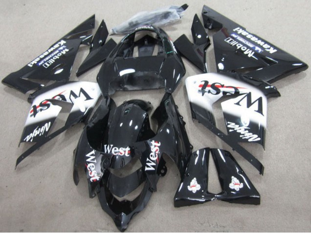 2004-2005 Black West Ninja Kawasaki ZX10R Motorcycle Fairings UK