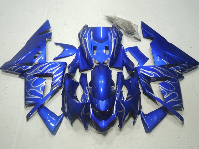 2004-2005 Blue White Flame Kawasaki ZX10R Motorcycle Fairings UK