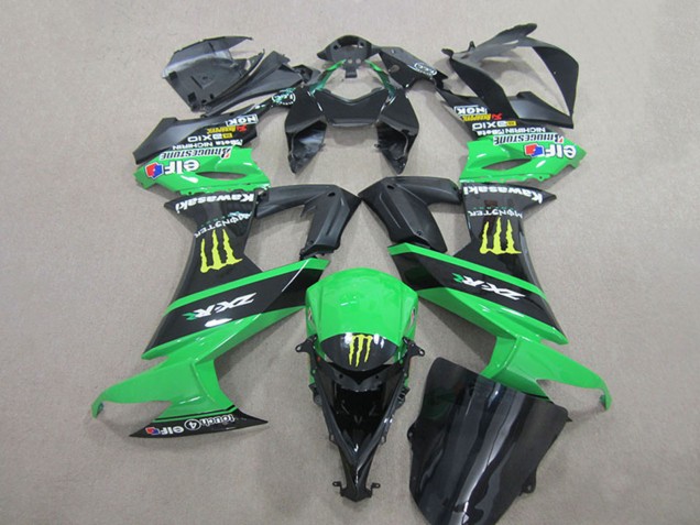 2008-2010 Green Black YellowMonster Kawasaki ZX10R Motorcycle Fairings UK