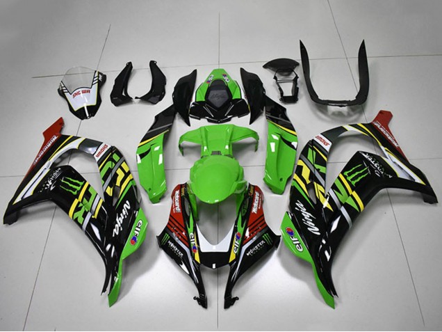 2016-2020 Green Yellow Red White Black Monster Kawasaki ZX10R Motorcycle Fairings UK