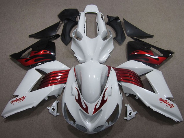 2006-2011 White Red Black Kawasaki ZX14R ZZR1400 Motorcycle Fairings UK