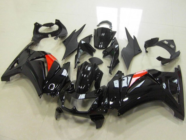 2008-2012 Glossy Black Red Kawasaki ZX250R Motorcycle Fairings UK