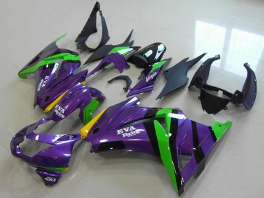 Buy 2008-2012 Purple Green Yellow Black EVA Racing Kawasaki ZX250R Motorcycle Fairings UK