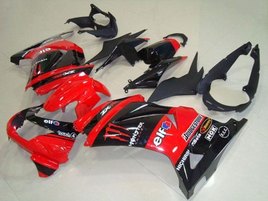 Buy 2008-2012 Red Glossy Black Elf Touch4 Monster Kawasaki ZX250R Motorcycle Fairings UK