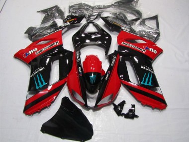 Buy 2007-2008 Red Black Monster Kawasaki ZX6R Motorcycle Fairings UK