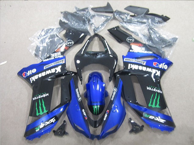 2007-2008 Black Blue Green Monster Kawasaki ZX6R Motorcycle Fairings UK