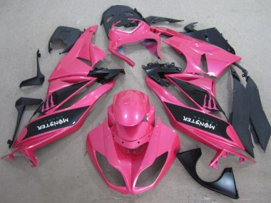 Buy 2009-2012 Pink Black Monster Kawasaki ZX6R Motorcycle Fairings UK