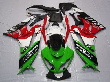 Buy 2009-2012 White Red Green Glossy Black Kawasaki ZX6R Motorcycle Fairings UK
