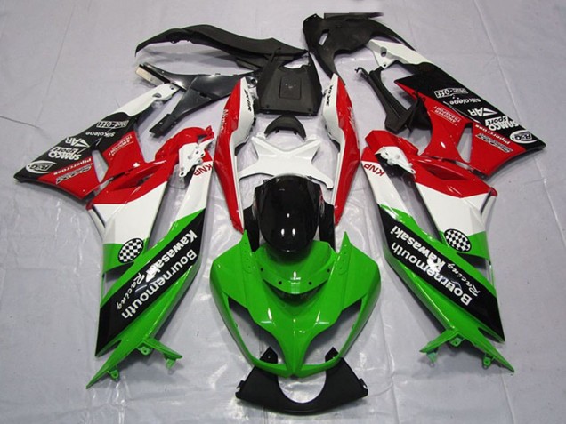 2009-2012 White Red Green Glossy Black Kawasaki ZX6R Motorcycle Fairings UK
