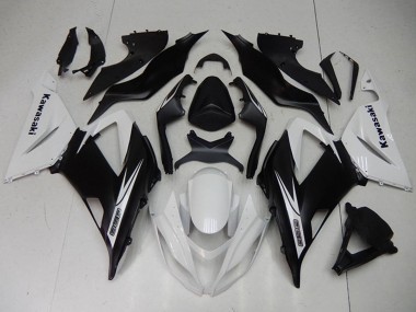 Buy 2013-2018 White Matte Black Kawasaki ZX6R Motorcycle Fairings Kits UK