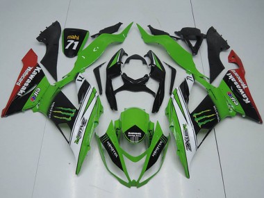 Buy 2013-2018 Green White Black Red Monster Kawasaki ZX6R Motorcycle Fairings UK