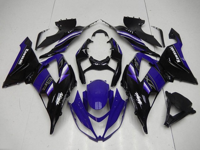 2013-2018 Blue Glossy Black Kawasaki ZX6R Motorcycle Fairing Kits UK