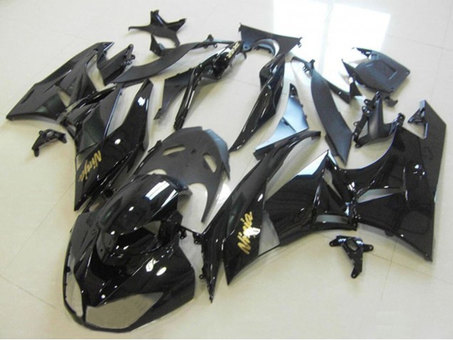2013-2018 Glossy Black Gold Ninja Kawasaki ZX6R Motorcycle Fairings UK