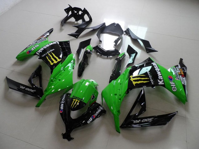 2013-2018 Green Glossy Black Yellow Elf Touch4 Monster Kawasaki ZX300R Motorcycle Fairings UK