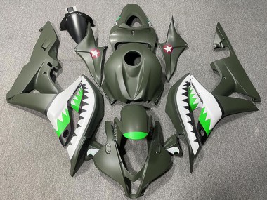 Buy 2007-2008 Army Green White Green Shark Honda CBR600RR Motorcycle Fairings UK