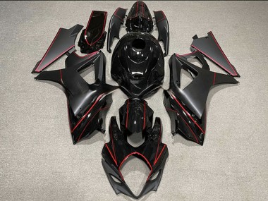 Buy 2007-2008 Glossy Black Matte Black Red Trim Suzuki GSXR 1000 Motorcycle Fairings UK