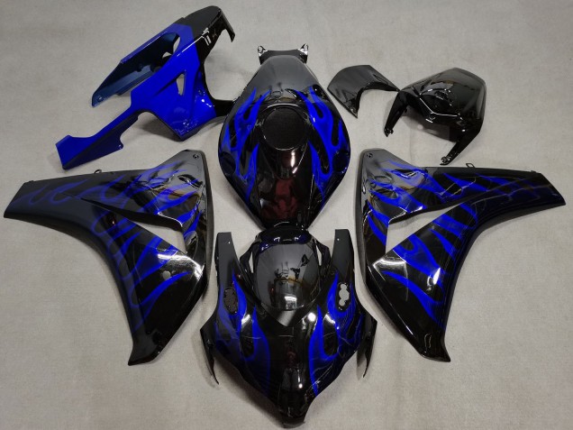 2008-2011 Glossy Black Blue Flame Honda CBR1000RR Motorcycle Fairings UK