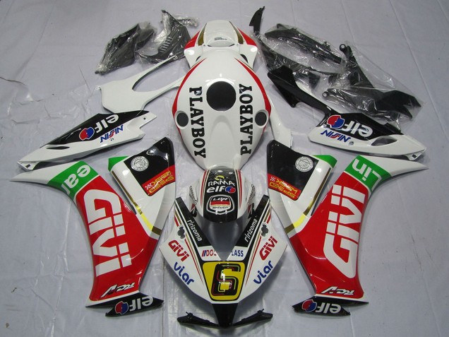 2012-2016 White Red Green Givi PlayBoy Honda CBR1000RR Motorcycle Fairings UK