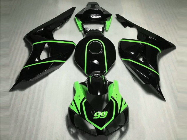 2006-2007 Glossy Black High Viz Green Honda CBR1000RR Motorcycle Fairings UK