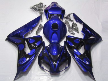 Buy 2006-2007 Blue Glossy Black Flame Honda CBR1000RR Motorcycle Fairings UK