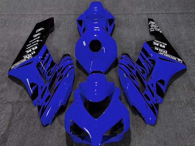 2004-2005 Blue Glossy Black Flame Honda CBR1000RR Motorcycle Fairings UK