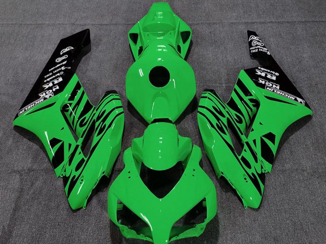 2004-2005 Green Glossy Black Flame Honda CBR1000RR Motorcycle Fairings UK