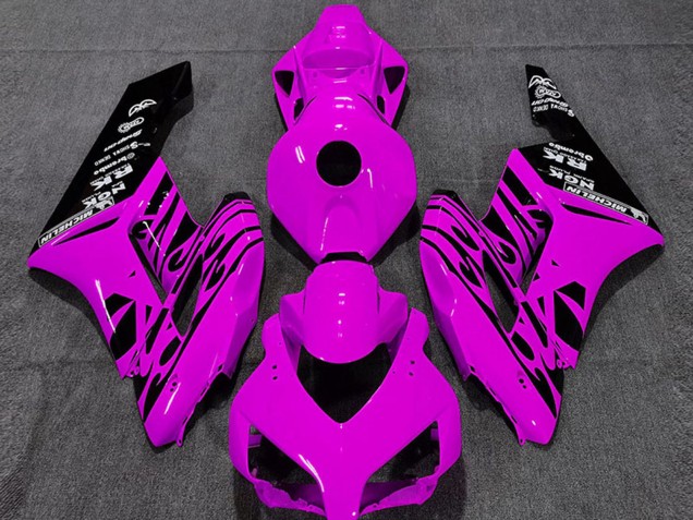 2004-2005 Pink Glossy Black Flame Honda CBR1000RR Motorcycle Fairings UK