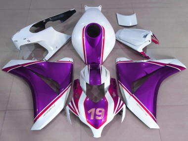 Buy 2008-2011 White Glossy Purple Pink 19 Honda CBR1000RR Motorcycle Fairings UK