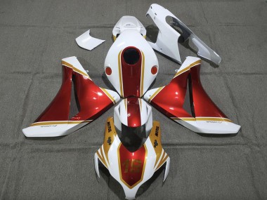 Buy 2008-2011 White Red Gold Honda CBR1000RR Motorcycle Fairings UK