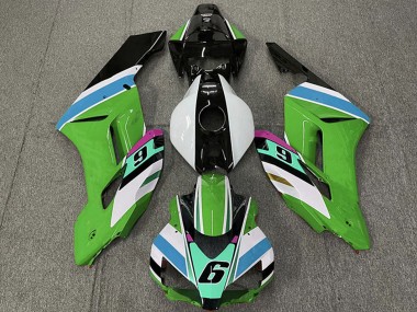 Buy 2004-2005 White Green Blue Glossy Black 6 Honda CBR1000RR Motorcycle Fairings UK