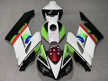 Buy 2004-2005 White Green Red Glossy Black Star Honda CBR1000RR Motorcycle Fairings UK