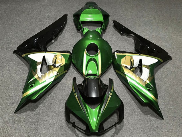 2006-2007 Green White Gold Glossy Black Honda CBR1000RR Motorcycle Fairings UK