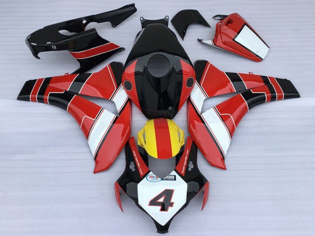 2008-2011 Red White Yellow Glossy Black Racing Style Honda CBR1000RR Motorcycle Fairings UK