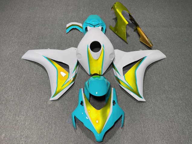 2008-2011 White Light Blue Gold Honda CBR1000RR Motorcycle Fairings UK