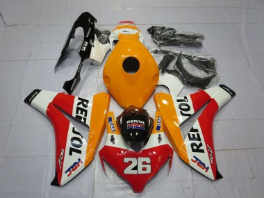 Buy 2008-2011 Orange White Red Glossy Black Repsol 26 Honda CBR1000RR Motorcycle Fairings UK