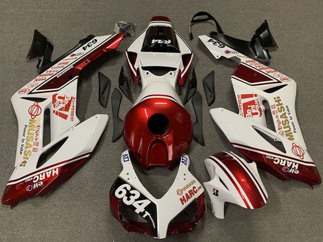 2004-2005 White Red Musashi 634 Honda CBR1000RR Motorcycle Fairings UK