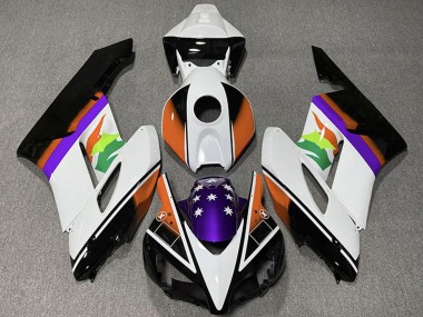 Buy 2004-2005 White Orange Purple Glossy Black Star Honda CBR1000RR Motorcycle Fairings UK