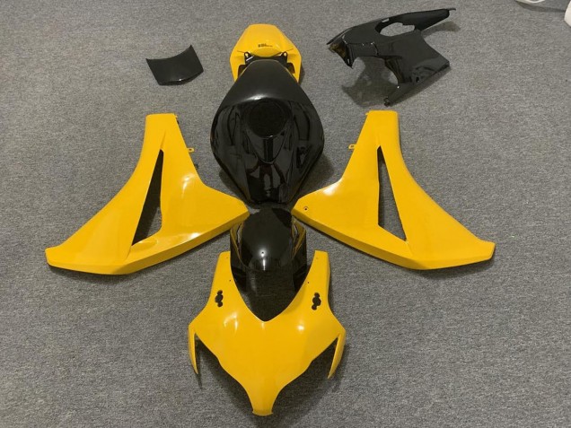 2008-2011 Yellow Glossy Black Honda CBR1000RR Motorcycle Fairings UK