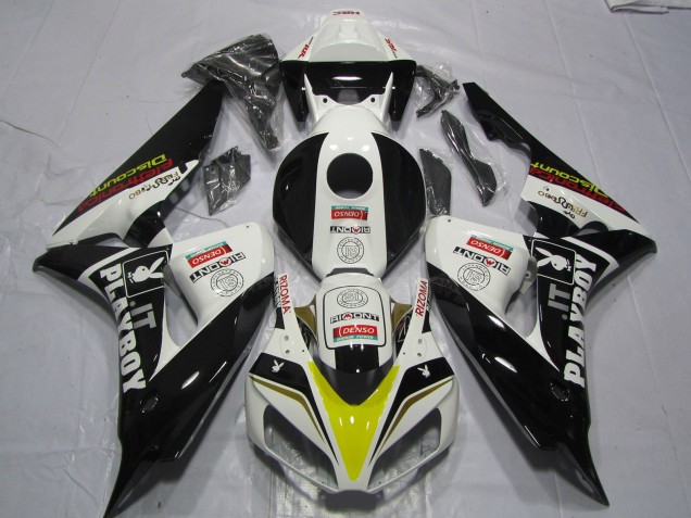 2006-2007 White Yellow Red Glossy Black Denso PlayBoy Honda CBR1000RR Motorcycle Fairings UK