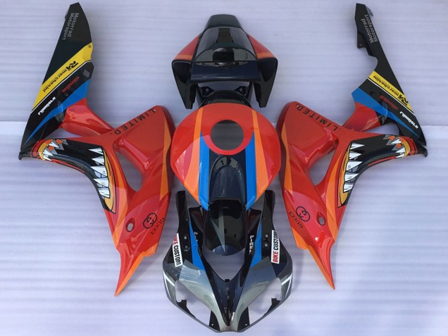 2006-2007 Red Blue Yellow Glossy Black Shark Honda CBR1000RR Motorcycle Fairings UK