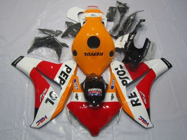 Buy 2008-2011 Orange White Red Glossy Black Repsol HRC Honda CBR1000RR Motorcycle Fairings UK