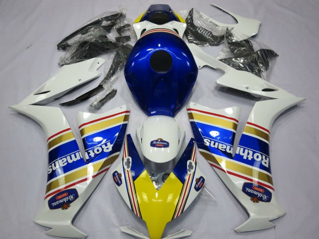2012-2016 White Blue Gold Rothmans Honda CBR1000RR Motorcycle Fairings UK
