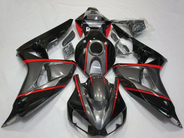 2006-2007 Grey Glossy Black Red Stripe Honda CBR1000RR Motorcycle Fairings UK