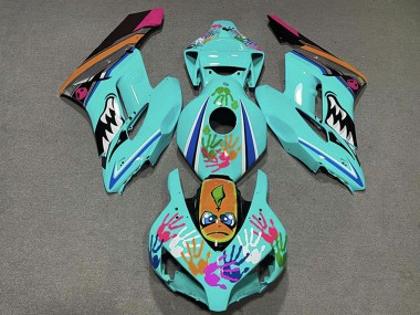 Buy 2004-2005 Teal Blue Orange Pink Black Shark Honda CBR1000RR Motorcycle Fairings UK