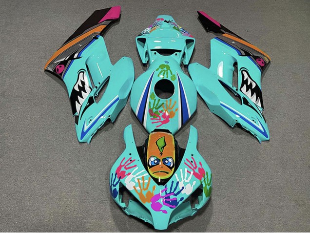 2004-2005 Teal Blue Orange Pink Black Shark Honda CBR1000RR Motorcycle Fairings UK