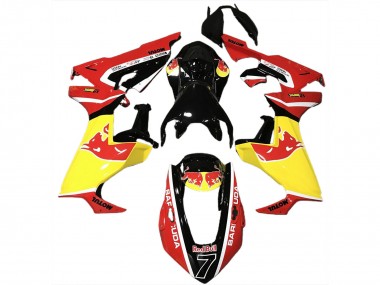 Buy 2017-2024 Glossy Black Yellow Red Bull Honda CBR1000RR Motorcycle Fairings UK