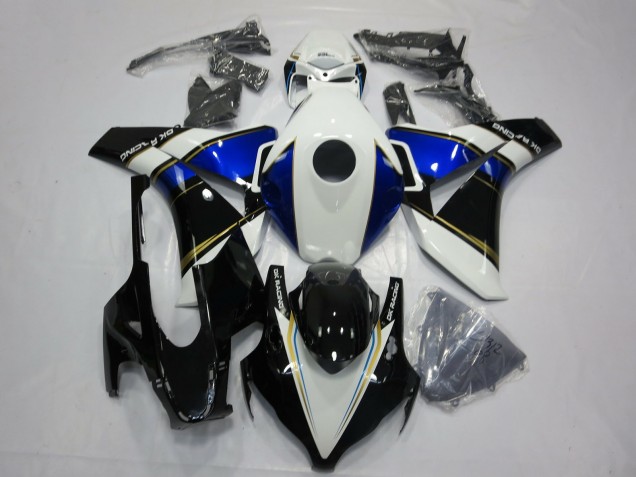 2008-2011 White Blue Gold Glossy Black Honda CBR1000RR Motorcycle Fairings UK