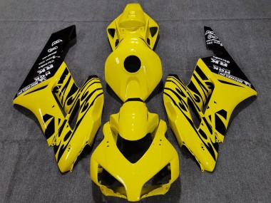 Buy 2004-2005 Yellow Glossy Black Flame Honda CBR1000RR Motorcycle Fairings UK