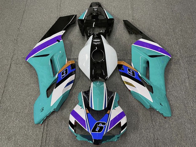 2004-2005 White Teal Blue Purple Black 6 Honda CBR1000RR Motorcycle Fairings UK
